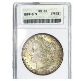 1899-S Morgan Silver Dollar ANACS MS61