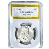 1955 Franklin Half Dollar PGA MS65 PL