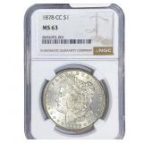 1878-CC Morgan Silver Dollar NGC MS63