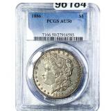 1886 Morgan Silver Dollar PCGS AU50