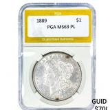 1889 Morgan Silver Dollar PGA MS63 PL