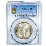 1916 Walking Liberty Half Dollar PCGS AU55