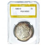 1880-O Morgan Silver Dollar PGA MS63