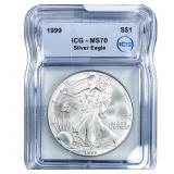 1999 Silver Eagle ICG MS70