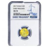 2017 1/10oz $5 Gold Eagle NGC MS70 Early Release
