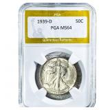 1939-D Walking Liberty Half Dollar PGA MS64