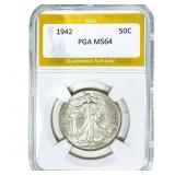1942 Walking Liberty Half Dollar PGA MS64