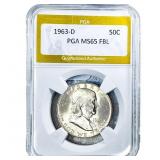 1963-D Franklin Half Dollar PGA MS65 FBL