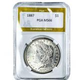 1887 Morgan Silver Dollar PGA MS66