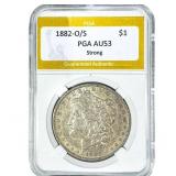 1882-O/S Morgan Silver Dollar PGA AU53 Strong