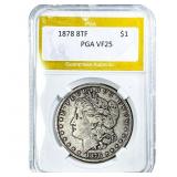 1878 8TF Morgan Silver Dollar PGA VF25