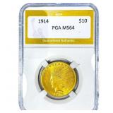 1914 $10 Gold Eagle PGA MS64
