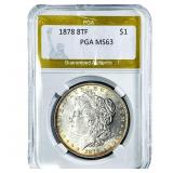 1878 8TF Morgan Silver Dollar PGA MS63