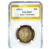 1950-S Booker T Half Dollar PGA MS67