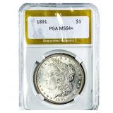 1891 Morgan Silver Dollar PGA MS64+