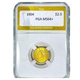 1904 $2.50 Gold Quarter Eagle PGA MS64+