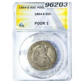 1864-S Seated Liberty Half Dollar ANACS P1