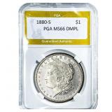1880-S Morgan Silver Dollar PGA MS66 DMPL