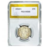 1918-S Standing Liberty Quarter PGA MS66
