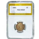 1963 Indian Head Cent PGA MS64