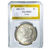 1882-O/S Morgan Silver Dollar PGA MS63 Strong
