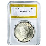 1925 Silver Peace Dollar PGA MS66+