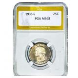 1935-S Washington Silver Quarter PGA MS68