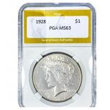 1928 Silver Peace Dollar PGA MS63
