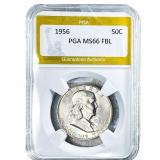 1956 Franklin Half Dollar PGA MS66 FBL
