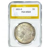 1921-D Morgan Silver Dollar PGA MS64