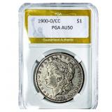 1900-O/CC Morgan Silver Dollar PGA AU50