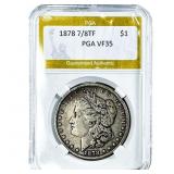 1878 7/8TF Morgan Silver Dollar PGA VF35