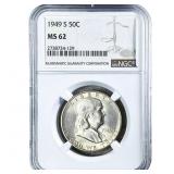 1949-S Franklin Half Dollar NGC MS62