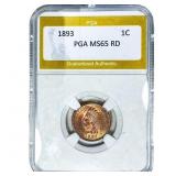1893 Indian Head Cent PGA MS65 RD