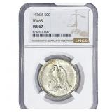 1936-S Texas Half Dollar NGC MS67
