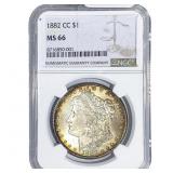 1882-CC Morgan Silver Dollar NGC MS66