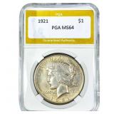 1921 Silver Peace Dollar PGA MS64