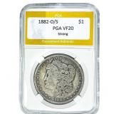 1882-O/S Morgan Silver Dollar PGA VF20 Strong