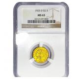 1925-D $2.50 Gold Quarter Eagle NGC MS63