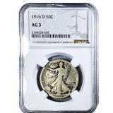 1916-D Walking Liberty Half Dollar NGC AG3