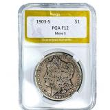 190-S Morgan Silver Dollar PGA F12 Micro S