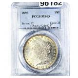 1885 Morgan Silver Dollar PCGS MS63
