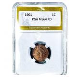 1901 Indian Head Cent PGA MS64 RD