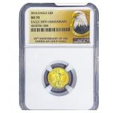 2016 1/10oz $5 Gold Eagle NGC MS70 30th Anniver.
