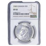 1949 Canada Silver Dollar - George VI NGC SP65