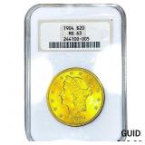 1904 $20 Gold Double Eagle NGC MS63