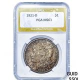 1921-D Morgan Silver Dollar PGA MS63