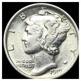 1919 Silver Mercury Dime CLOSELY UNCIRCULATED