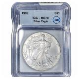 1999 Silver Eagle ICG MS70