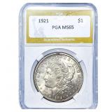 1921 Morgan Silver Dollar PGA MS65